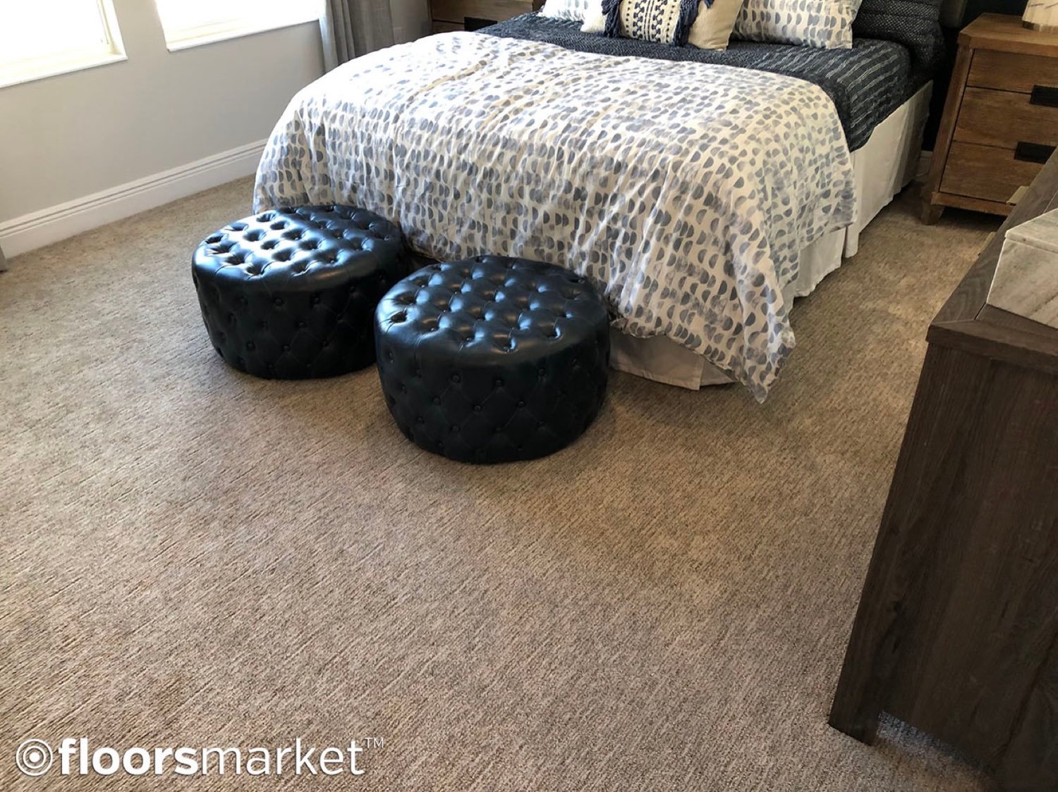 New bedroom carpet installation in a Brandon, FL home by Floors Market