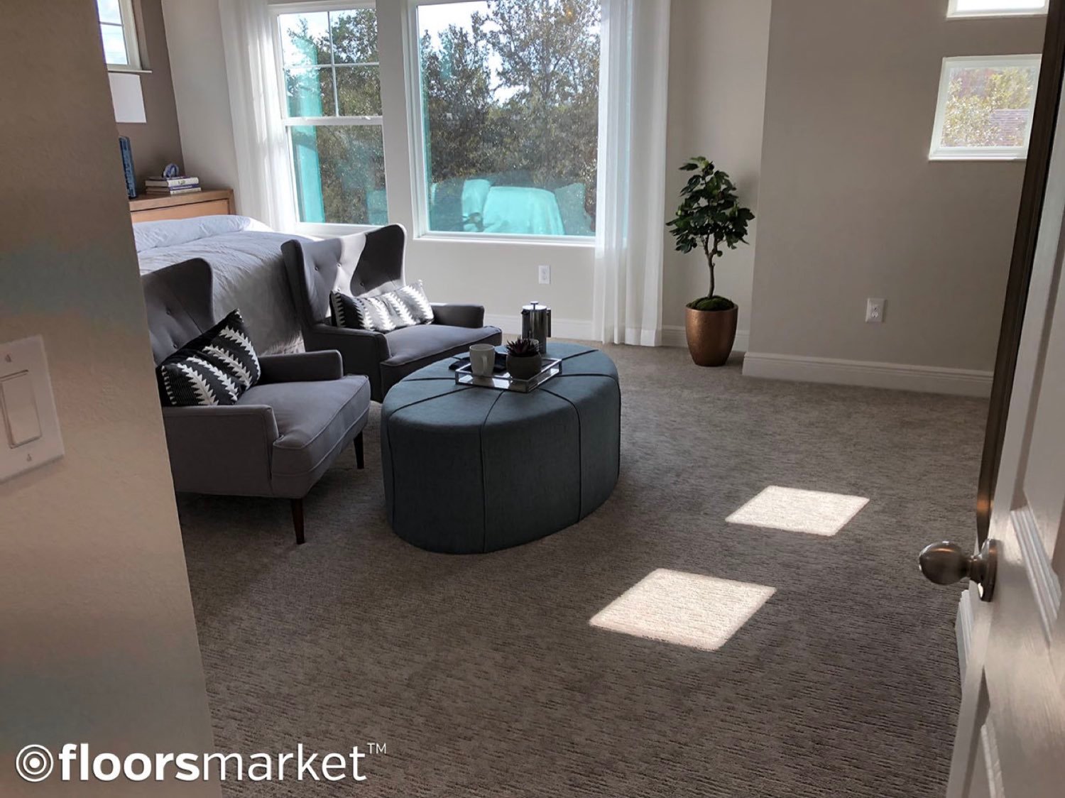 Living room carpet installation in a Tampa Bay home