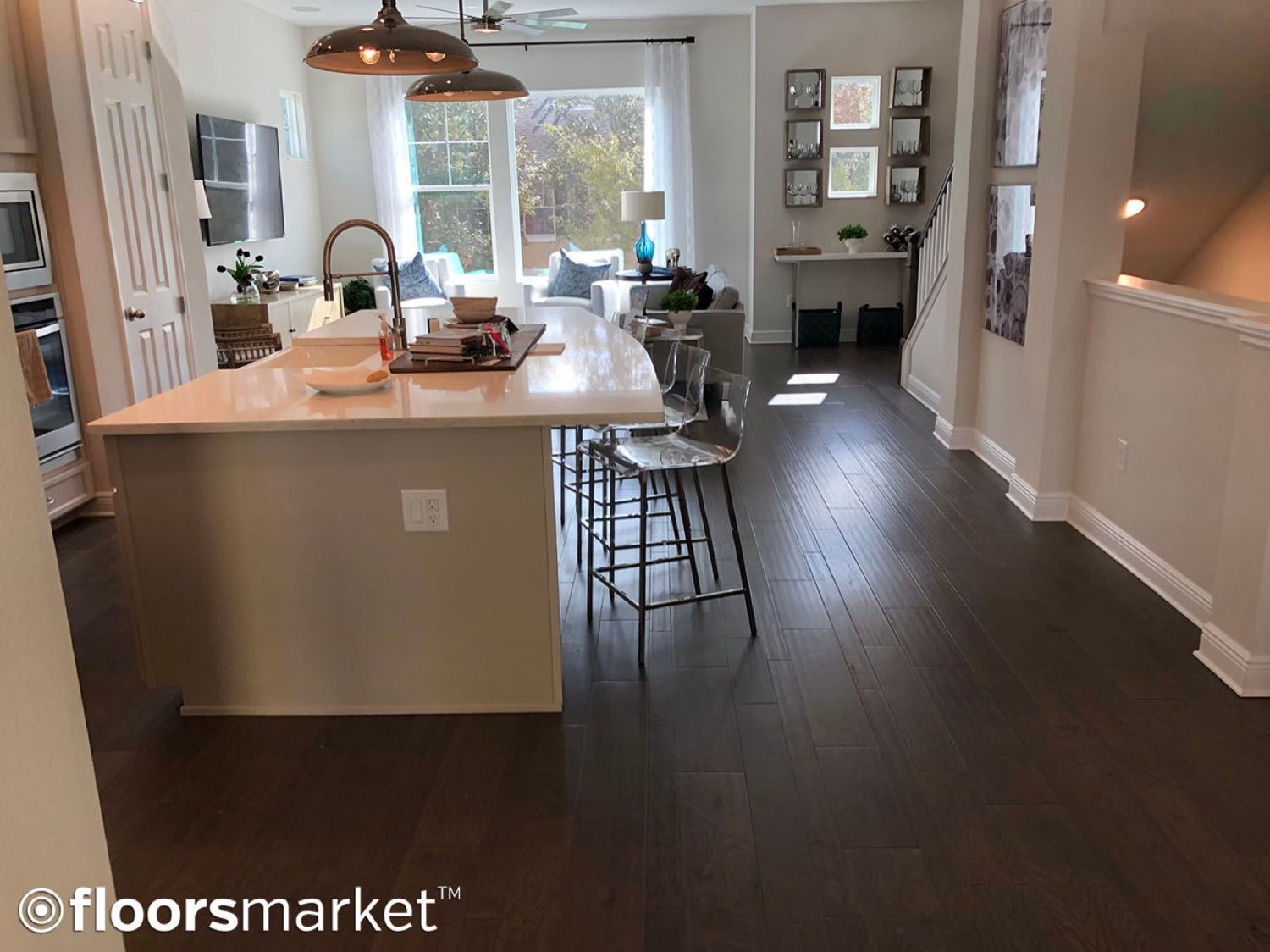 Luxury vinyl plank flooring installed through a kitchen in Brandon, FL